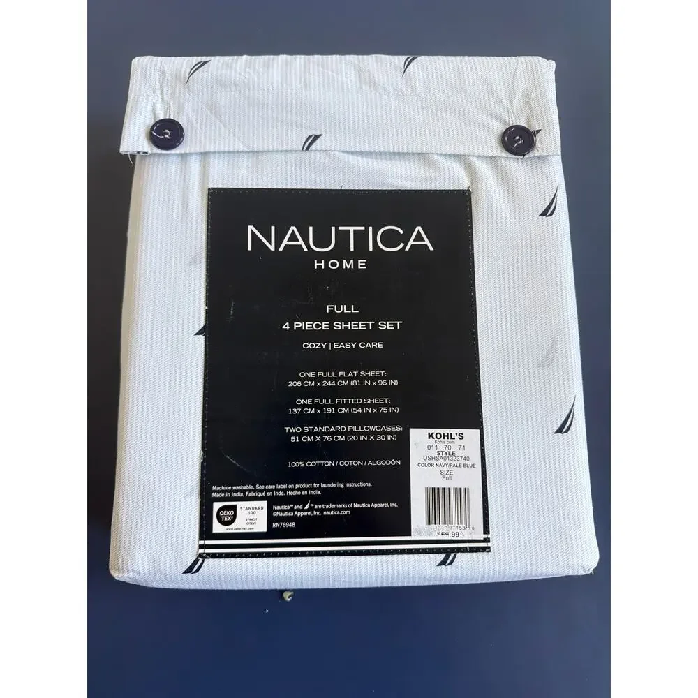 NWT Nautica Full 4 pc Sheet Set
